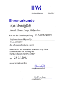 Bild: Jahresbestleistung 2011 im Informationselektronikerhandwerk